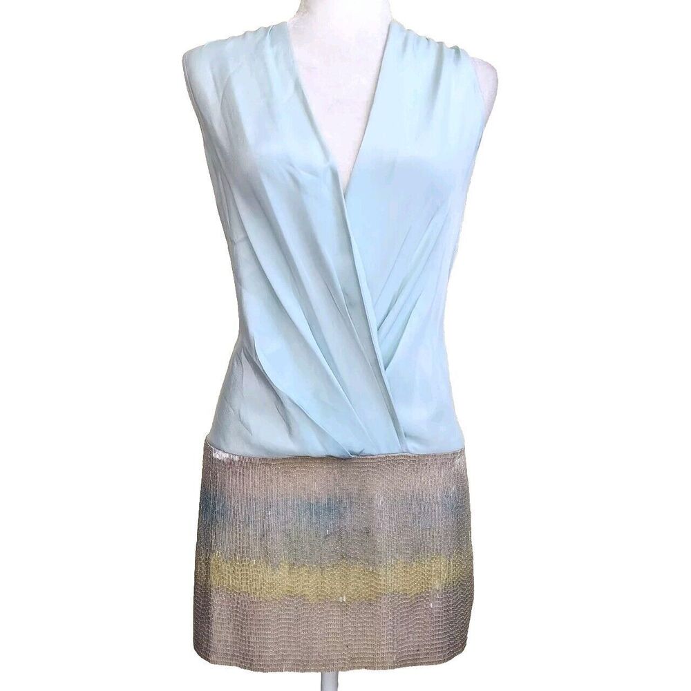 Gomez Garcia London mini designer Dress Beaded Silk size US 6 Retail $1,800 EUC
